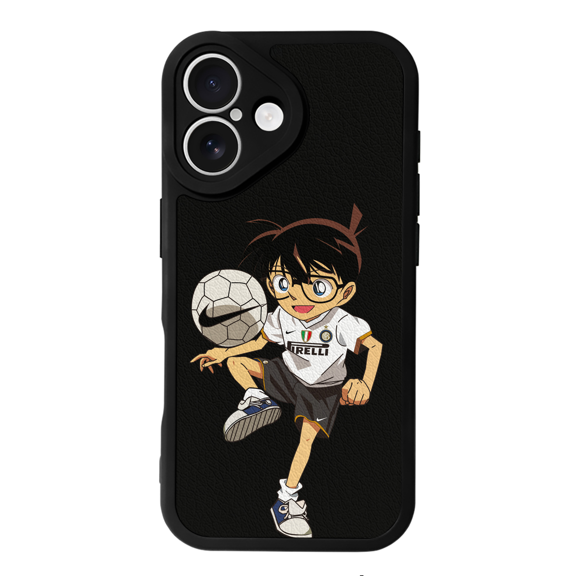 （画像用） 名探偵コナン 江戸川 コナン Detective Conan Conan Edogawa 【iPhone 16シリーズ対応】シリコンスマホケース（レザー調） 材質：シリコン